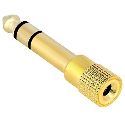 Picture of Headset 3.5 to 6.5 Converter 3.5mm Female to 6.5mm Male Jack Plug Microphone MIC Audio Adapter for PC Phone Stereo 1Pcs Gold