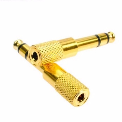 Picture of Headset 3.5 to 6.5 Converter 3.5mm Female to 6.5mm Male Jack Plug Microphone MIC Audio Adapter for PC Phone Stereo 1Pcs Gold