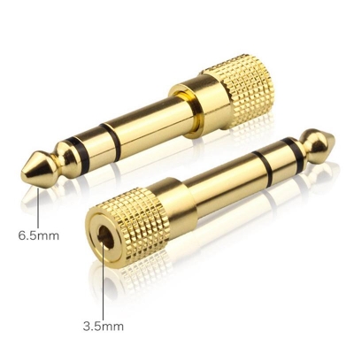 Picture of Headset 3.5 to 6.5 Converter 3.5mm Female to 6.5mm Male Jack Plug Microphone MIC Audio Adapter for PC Phone Stereo 1Pcs Gold