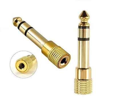 Picture of 6.5mm Male to 3.5mm Female Stereo Audio Headphone Jack Adapter Converter 1Pcs : Connect with Ease Gold