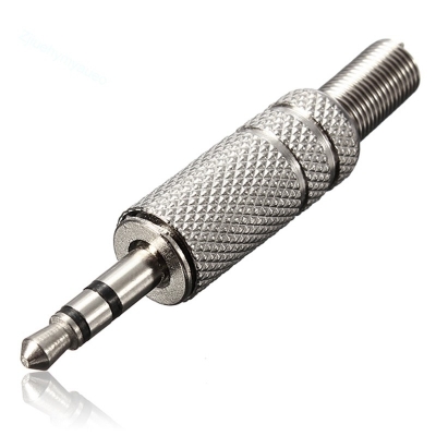 Picture of Audio Jack 3.5mm 3 Poles Stereo Male Plug Solder Connector 1 PCS Silver
