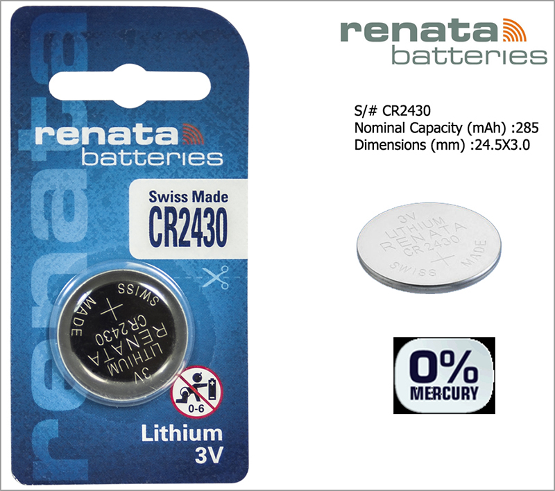 Picture of Renata CR2430 3V Lithium battery 1PCS Silver