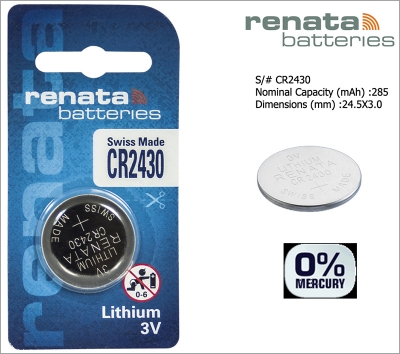 Picture of Renata CR2430 3V Lithium battery 1PCS Silver