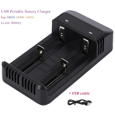 Picture of USB Pluging Portable Universal Charger For 32650 26650 18650 16340 Lithium Rechargeable Battery 1Pcs Black
