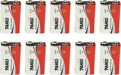 Picture of Pakko 6F22 9V Heavy Duty Battery 10pcs Multicolor
