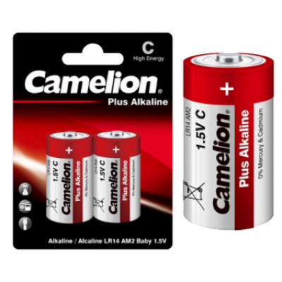 Picture of Camelion Plus Alkaline 1.5V R14(Size C) High Quality Alkaline Battery 2Pcs Multicolor
