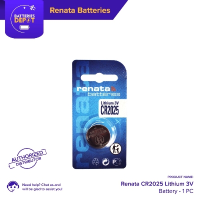 Picture of Renata CR2025 3V Lithium High Quality Battery 3V Button Battery 1Pcs Silver