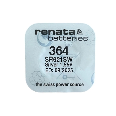 Picture of Renata SR621SW / 364 1.55V Silver Oxide High Quality Button Cell Watch Battery 1Pcs Silver