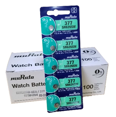 Picture of Murata SR626SW / 377 1.55V Silver Oxide Button Cell Watch Battery 5Pcs Silver