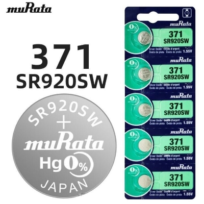 Picture of Murata SR920SW / 371 1.55V Silver Oxide Button Cell Watch Battery 5Pcs Silver