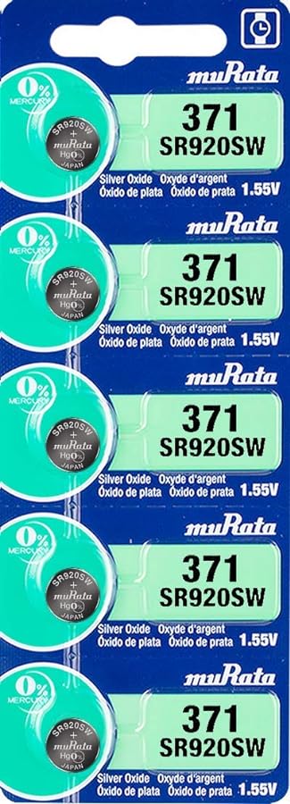 Picture of Murata SR920SW / 371 1.55V Silver Oxide Button Cell Watch Battery 5Pcs Silver