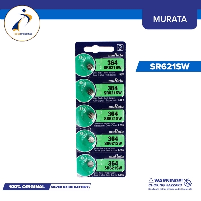 Picture of Murata SR621SW / 364 1.55V Silver Oxide Button Cell Watch Battery 5Pcs Silver