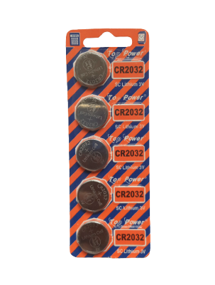 Picture of Top Power CR2032 3V Lithium Battery 3V Button Battery motherboard remote control Battery 5Pcs Silver