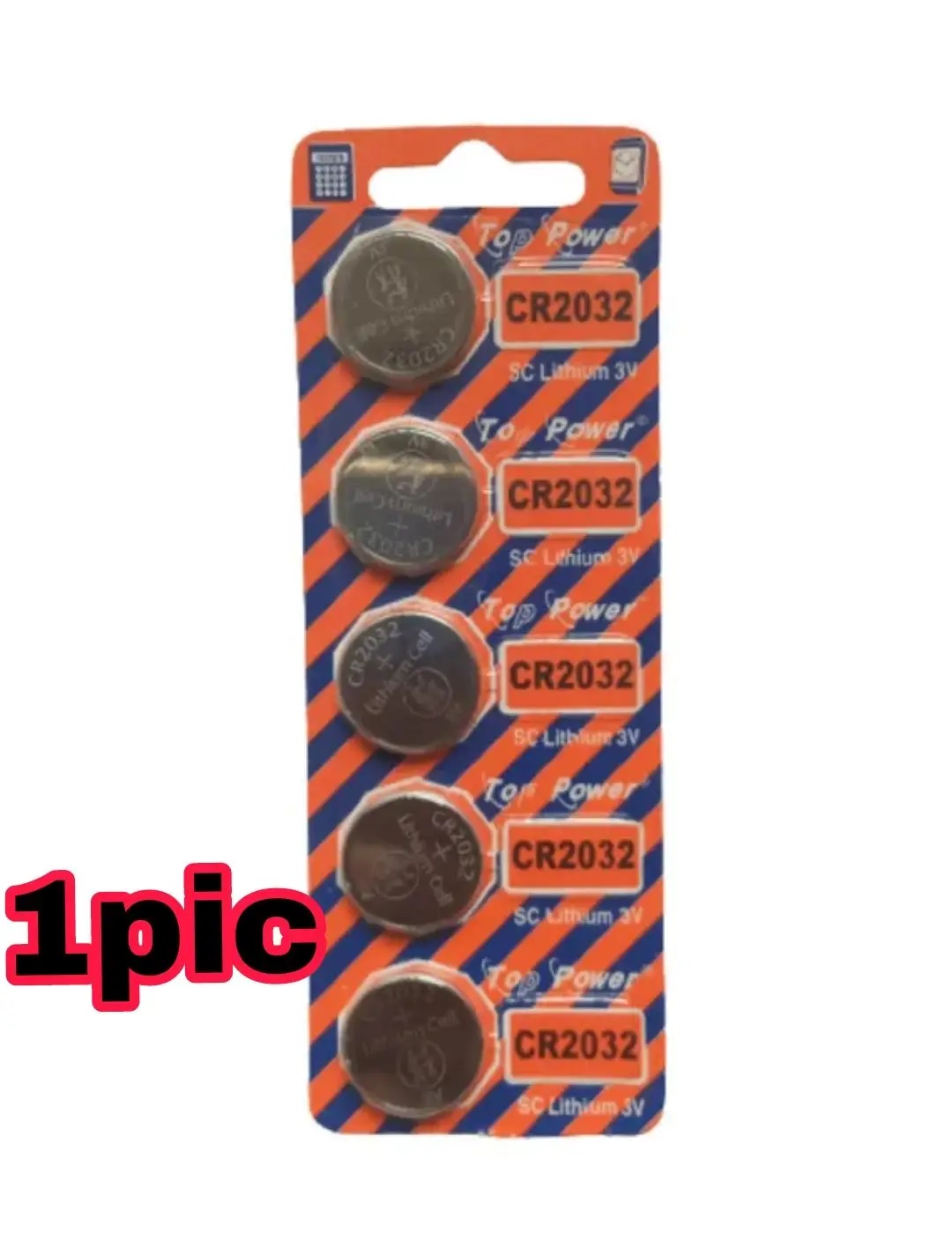 Picture of Top Power CR2032 3V Lithium Battery 3V Button Battery motherboard remote control Battery 1Pcs Silver