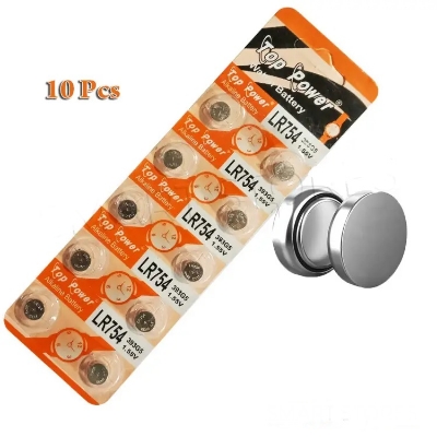 Picture of Top Power LR754/393G5 1.55V Alkaline Battery -10Pcs Silver