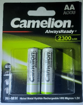 Picture of Camelion HR6 1.2 V 2300 mAh AA Mignon Nickel Metal Hydride Rechargeable Battery 2Pcs Multicolor