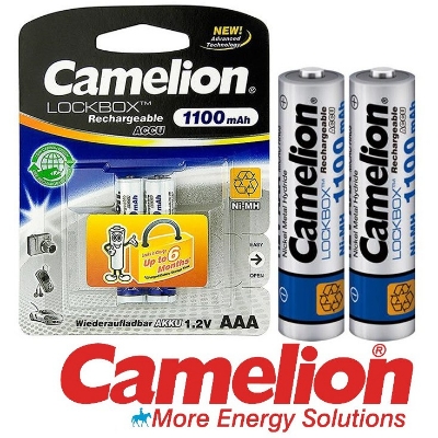 Picture of Camelion Lockbox ACCU  R3 1.2V 1100mAh AAA Nickel Metal Hydride Rechargeable Battery 2Pcs Multicolor