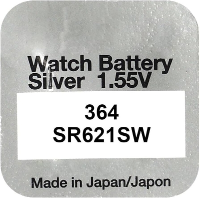 Picture of Murata SR621SW / 364 1.55V Silver Oxide High Quality Button Cell Watch Battery 1Pcs Silver