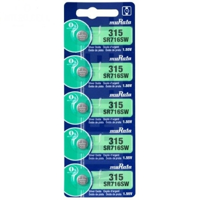 Picture of Murata SR716SW / 315 1.55V Silver Oxide Button Cell Watch Battery 5Pcs Silver