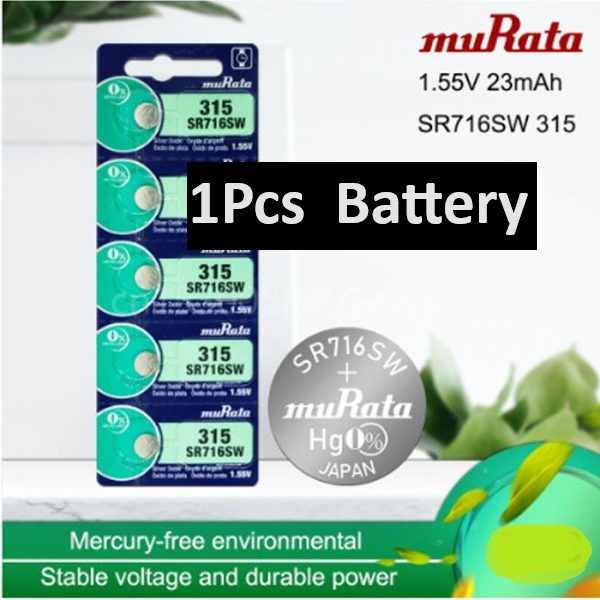 Picture of Murata SR716SW / 315 1.55V Silver Oxide Button Cell Watch Battery 1Pcs Silver
