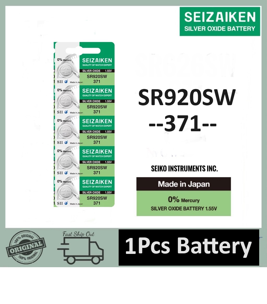 Picture of SEIZAIKEN SR920SW / 371 1.55V High Quality Silver Oxide Button Cell Watch Battery 1Pcs Silver