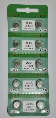 Picture of 364A LR621 1.55V Silver Oxide Button Cell Watch Battery 10Pcs Silver