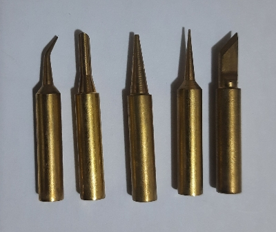 Picture of 5pcs  Copper Colour 900M-T Soldering Iron Tip Lead-free Solder Tips Welding Head Encounter - soldering iron Gold