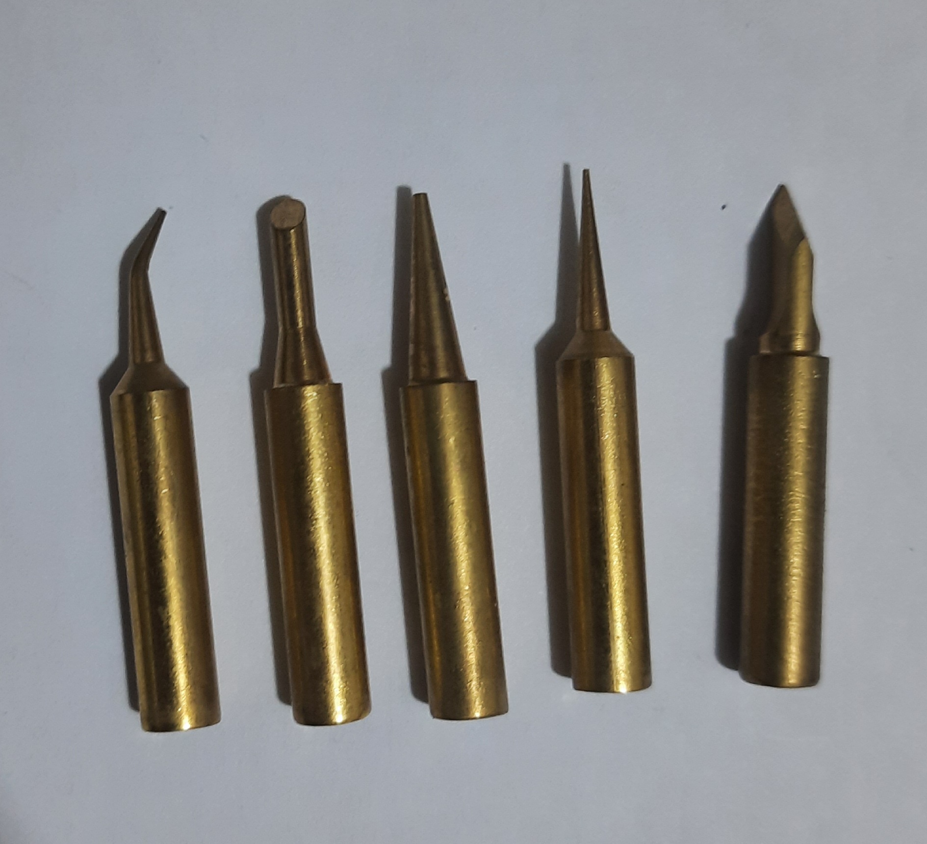Picture of 5pcs  Copper Colour 900M-T Soldering Iron Tip Lead-free Solder Tips Welding Head Encounter - soldering iron Gold