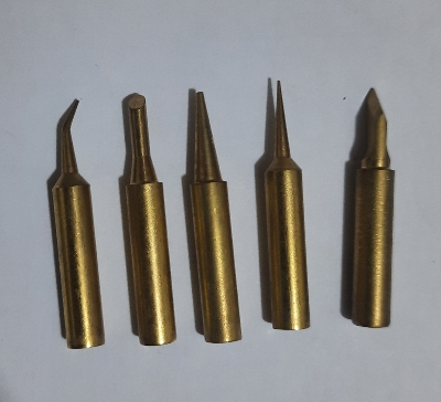 Picture of 5pcs  Copper Colour 900M-T Soldering Iron Tip Lead-free Solder Tips Welding Head Encounter - soldering iron Gold
