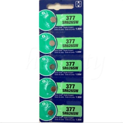 Picture of 377/Sr626Sw Silver Oxide Button Cell Watch Battery - 5Pcs Multicolor