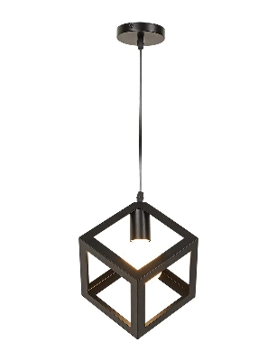 Picture of Modern iron pendant lamp black retro industrial square lamp (Bulb not Included) 1Pcs Black