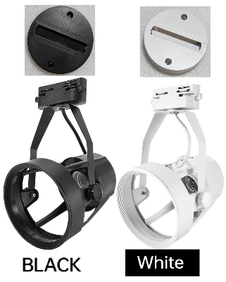 Picture of Par30 Spotlight Track Lamp Cover Lampshade Holder Plastic Body With Round surface mounted track light Base (Bulb not Included) 1Pcs 