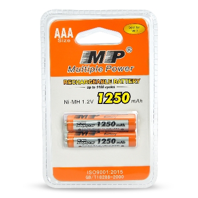 Picture of MP Multiple Power Rechargeable Battery AAA R3 Ni-MH 1.2v 1250mAh 2pcs - Battery Orange