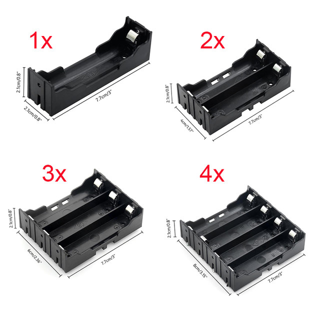 Picture of ABS 18650 3.7V Battery Holder Storage Box Case 4 Slot Batteries Container With Hard Pin 1pcs 4x Slot