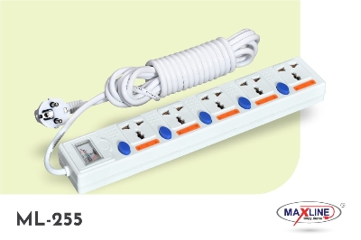 Picture of Maxline ML 255 Multiplug 5 Way Extention Socket 2 Pin Plug 5 Meter Cable
