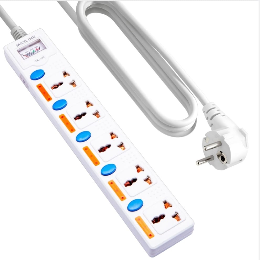 Picture of Maxline ML 255 Multiplug 5 Way Extention Socket 2 Pin Plug 5 Meter Cable