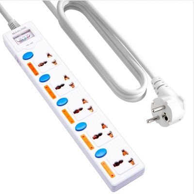 Picture of Maxline ML 255 Multiplug 5 Way Extention Socket 2 Pin Plug 5 Meter Cable