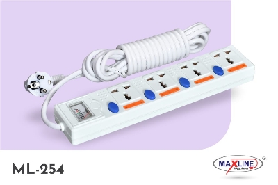 Picture of Maxline ML 254 Multiplug 4 Way Extention Socket 2 Pin Plug 3 Meter Cable