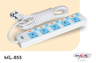 Picture of Maxline ML-855 Multiplug 5 Way Extention Socket 2 Pin Plug 5 Meter Cable