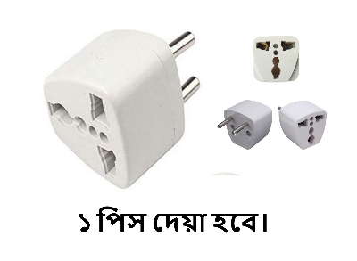 Picture of 3 Pin To 2 Pin  Converter Travel  Socket 2 Pin Plug 1Pcs White