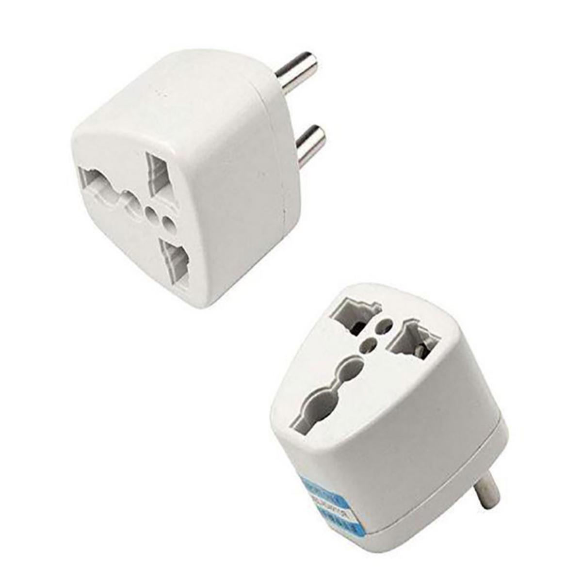Picture of 3 Pin To 2 Pin  Converter Travel  Socket 2 Pin Plug 1Pcs White