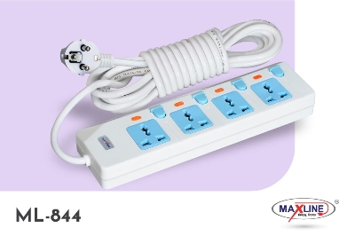 Picture of Maxline ML-844 Multiplug 4 Port Extention Socket 2 Pin Plug 5 Meters Cable