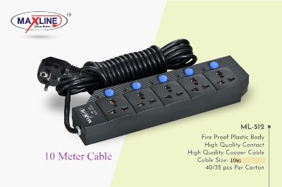 Picture of Maxline Ml-512 Multiplug 5 Port Extention Socket 10 Meters Cable - Multi Plug