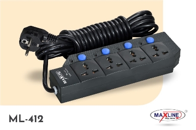 Picture of Maxline ML-412 Multiplug 4 Port Extention Socket 2 Meters Cable