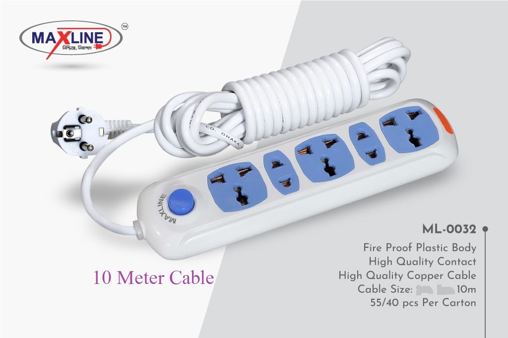 Picture of Maxline ML-0032 Multiplug 5 Port Extention Socket 10 Meters