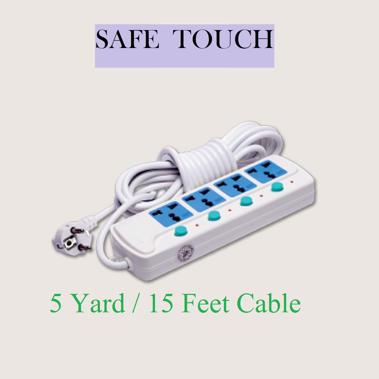 Picture of SAFE TOUCH ST-814 Multiplug 4 Port Extention Socket 5Y/15 Feet Cable Multi Plug