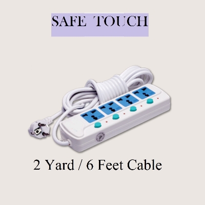 Picture of SAFE TOUCH ST-814 Multiplug 4 Port Extention Socket 2Y/6 Feet Cable Multi Plug