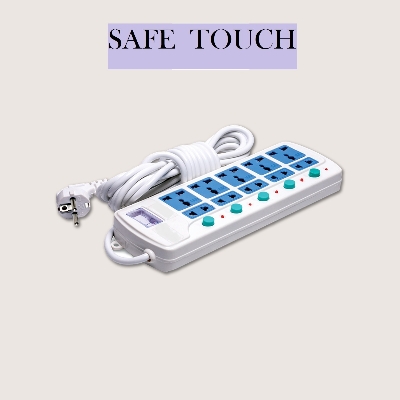 Picture of SAFE TOUCH ST-825 Multiplug 10 Port Extention Socket 5Y/15 Feet Cable Multi Plug