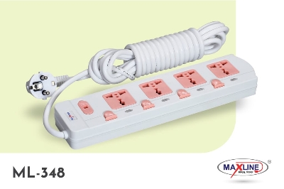 Picture of Maxline ML-348 Extention Socket 4 Port Power Strip 5 Meter Cable Multiplug