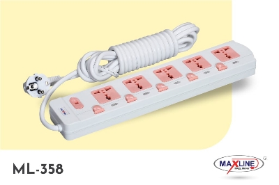 Picture of Maxline ML-358 Extention Socket 5 PortPower Strip 5 Meter Cable Multiplug